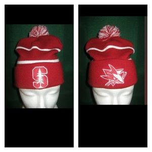 **Rare Custom** San Jose Sharks X Stanford Cardinal Pom Beanie